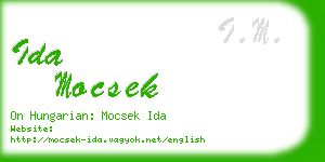 ida mocsek business card